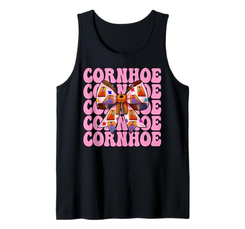 Cornhoe Cornhole Player Sitzsack Mädchen Rosa Kokette Schleife Tank Top von Womens Pink Coquette Bow Cornhole Player Gifts