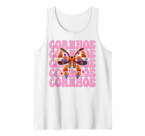 Cornhoe Cornhole Player Sitzsack Mädchen Rosa Kokette Schleife Tank Top von Womens Pink Coquette Bow Cornhole Player Gifts