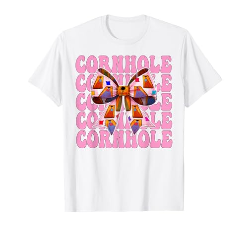 Cornhole Player Sitzsack Girl Mom Pink Coquette Bow T-Shirt von Womens Pink Coquette Bow Cornhole Player Gifts