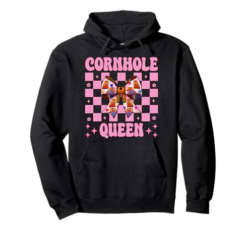 Cornhole Queen Cornhole Player Sitzsack Mädchen Mama Kokette Pullover Hoodie von Womens Pink Coquette Bow Cornhole Player Gifts