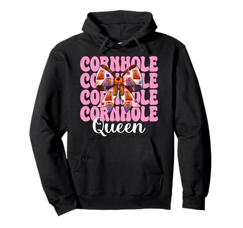 Cornhole Queen Cornhole Player Sitzsack Mädchen Mama Kokette Pullover Hoodie von Womens Pink Coquette Bow Cornhole Player Gifts