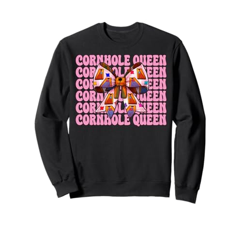 Cornhole Queen Cornhole Player Sitzsack Mädchen Mama Kokette Sweatshirt von Womens Pink Coquette Bow Cornhole Player Gifts