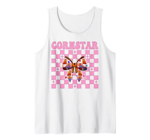 Cornstar Cornhole Player Sitzsack Mädchen Rosa Kokette Schleife Tank Top von Womens Pink Coquette Bow Cornhole Player Gifts