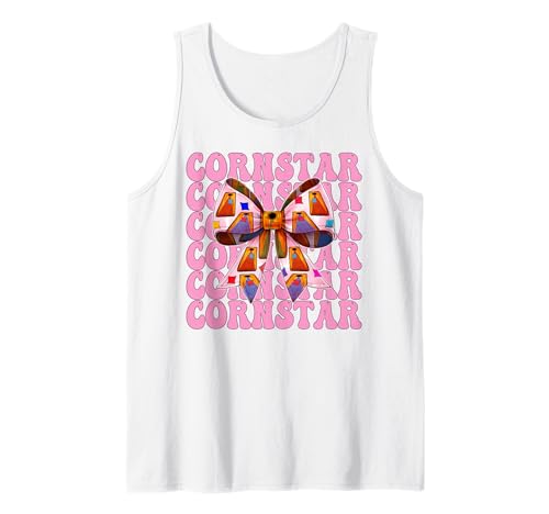 Cornstar Cornhole Player Sitzsack Mädchen Rosa Kokette Schleife Tank Top von Womens Pink Coquette Bow Cornhole Player Gifts