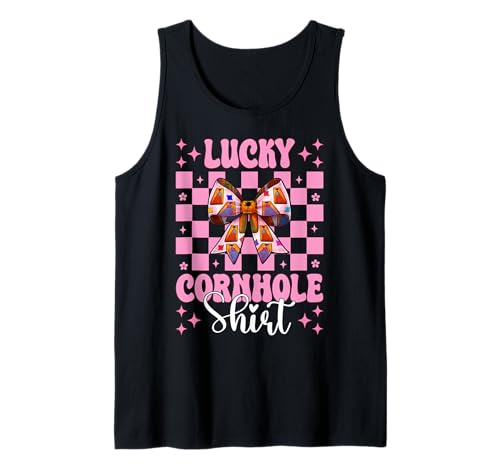 Lucky Cornhole Shirt Cornhole Player Sitzsack Mädchen Mama Tank Top von Womens Pink Coquette Bow Cornhole Player Gifts