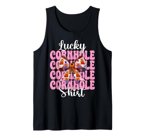 Lucky Cornhole Shirt Cornhole Player Sitzsack Mädchen Mama Tank Top von Womens Pink Coquette Bow Cornhole Player Gifts