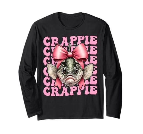 Crappie Funny Fish Girl Kokette Schleife Rosa Band Langarmshirt Crappie Funny Fish Girl Kokette Schleife Rosa Band Langarmshirt von Womens Pink Coquette Bow Crappie Fish Gifts