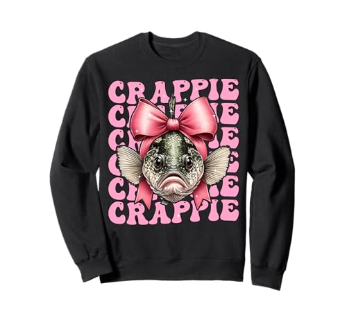 Crappie Funny Fish Girl Kokette Schleife Rosa Band Sweatshirt Crappie Funny Fish Girl Kokette Schleife Rosa Band Sweatshirt von Womens Pink Coquette Bow Crappie Fish Gifts