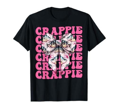 Crappie Funny Fish Girl Kokette Schleife Rosa Band T-Shirt Crappie Funny Fish Girl Kokette Schleife Rosa Band T-Shirt von Womens Pink Coquette Bow Crappie Fish Gifts