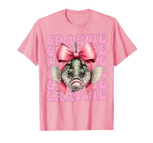 Crappie Funny Fish Girl Kokette Schleife Rosa Band T-Shirt Crappie Funny Fish Girl Kokette Schleife Rosa Band T-Shirt von Womens Pink Coquette Bow Crappie Fish Gifts