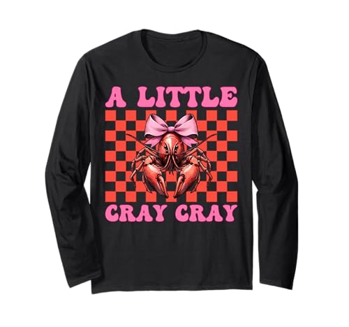 A Little Cray Crayfish Crayfish Girl Mama Kokette Bogen Langarmshirt von Womens Pink Coquette Bow Crawfish Crayfish Gifts