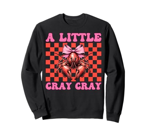 A Little Cray Crayfish Crayfish Girl Mama Kokette Bogen Sweatshirt von Womens Pink Coquette Bow Crawfish Crayfish Gifts
