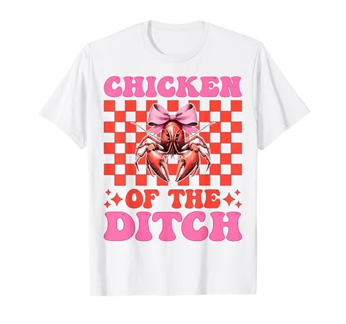 Chicken of The Ditch Languste Crayfish Girl Mama Coquette Bow T-Shirt von Womens Pink Coquette Bow Crawfish Crayfish Gifts