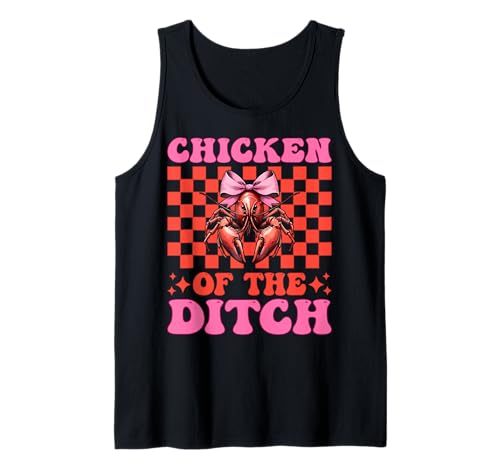 Chicken of The Ditch Languste Crayfish Girl Mama Coquette Bow Tank Top von Womens Pink Coquette Bow Crawfish Crayfish Gifts