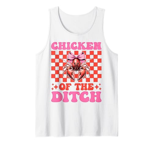 Chicken of The Ditch Languste Crayfish Girl Mama Coquette Bow Tank Top von Womens Pink Coquette Bow Crawfish Crayfish Gifts