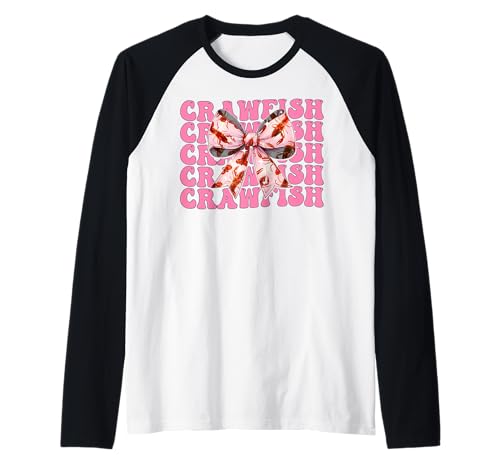 Coquette Bow Languste Crayfish Girl Mama Muttertag Rosa Raglan von Womens Pink Coquette Bow Crawfish Crayfish Gifts