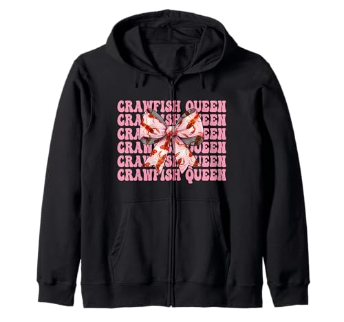 Crawfish Queen Crayfish Girl Mom Kokettenschleife, rosa Kapuzenjacke von Womens Pink Coquette Bow Crawfish Crayfish Gifts