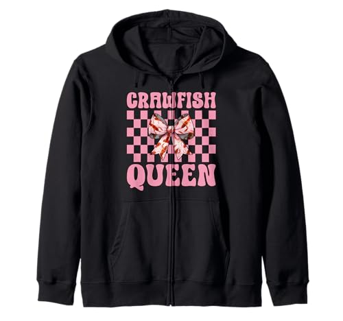 Crawfish Queen Crayfish Girl Mom Kokettenschleife, rosa Kapuzenjacke von Womens Pink Coquette Bow Crawfish Crayfish Gifts