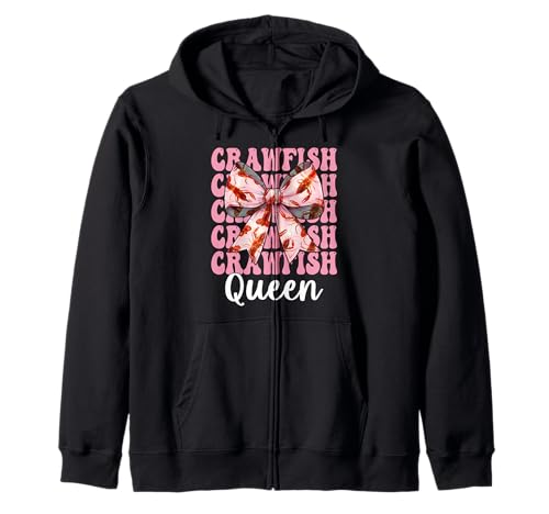 Crawfish Queen Crayfish Girl Mom Kokettenschleife, rosa Kapuzenjacke von Womens Pink Coquette Bow Crawfish Crayfish Gifts
