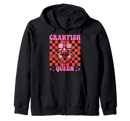Crawfish Queen Crayfish Girl Mom Kokettenschleife, rosa Kapuzenjacke von Womens Pink Coquette Bow Crawfish Crayfish Gifts