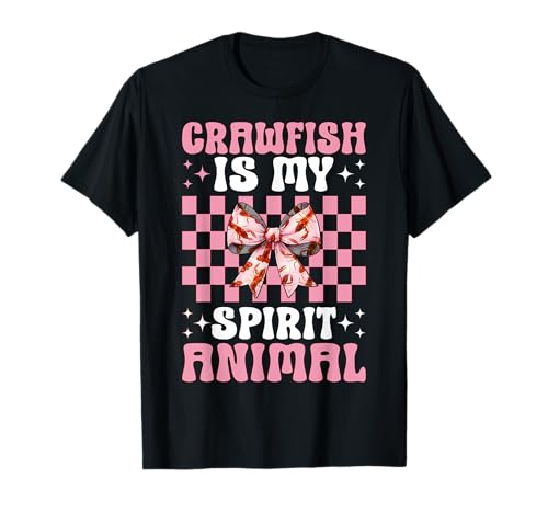 Crawfish is My Spirit Tierkrebse Mädchen Mama Kokette Schleife T-Shirt von Womens Pink Coquette Bow Crawfish Crayfish Gifts