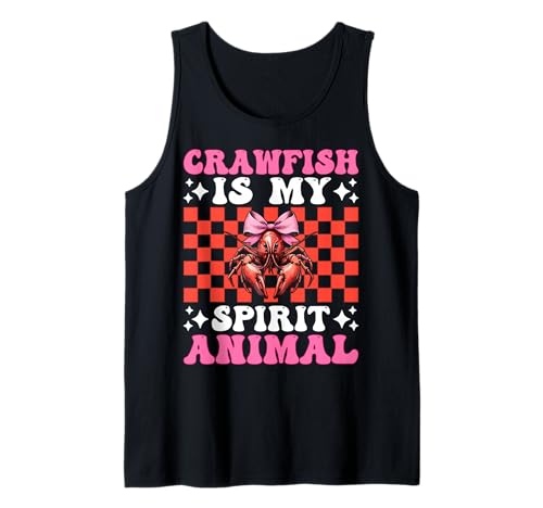 Crawfish is My Spirit Tierkrebse Mädchen Mama Kokette Schleife Tank Top von Womens Pink Coquette Bow Crawfish Crayfish Gifts