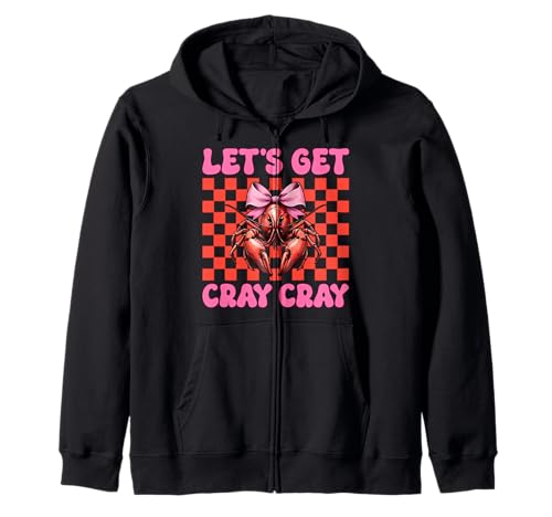 Holen wir Uns Cray Crayfish Crayfish Girl Mom Coquette Bow Kapuzenjacke von Womens Pink Coquette Bow Crawfish Crayfish Gifts