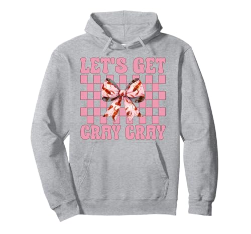 Holen wir Uns Cray Crayfish Crayfish Girl Mom Coquette Bow Pullover Hoodie von Womens Pink Coquette Bow Crawfish Crayfish Gifts