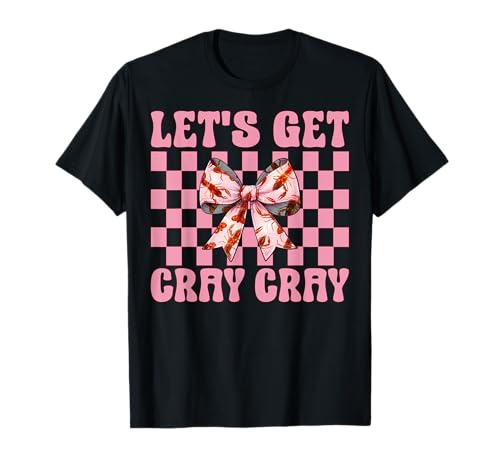 Holen wir Uns Cray Crayfish Crayfish Girl Mom Coquette Bow T-Shirt von Womens Pink Coquette Bow Crawfish Crayfish Gifts