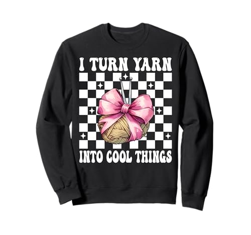 Ich Mache aus Wolle Coole Dinge Häkeln, Häkeln, Mädchen, Mama Sweatshirt von Womens Pink Coquette Bow Crocheting Crochet Gifts