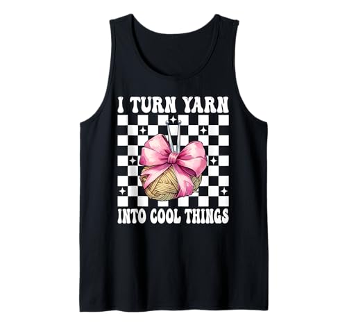 Ich Mache aus Wolle Coole Dinge Häkeln, Häkeln, Mädchen, Mama Tank Top von Womens Pink Coquette Bow Crocheting Crochet Gifts