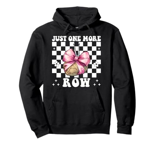 Just One More Row Häkelgarn für Mädchen Pullover Hoodie von Womens Pink Coquette Bow Crocheting Crochet Gifts