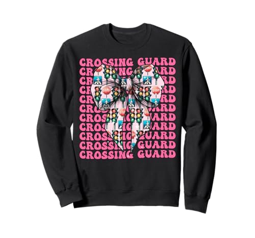 Crossing Guard Pedestrian Girl Coquette Schleife Rosa Band Sweatshirt von Womens Pink Coquette Bow Crossing Guard Gifts