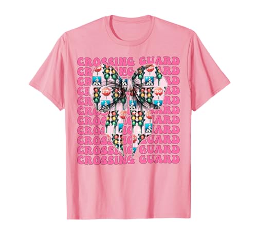 Crossing Guard Pedestrian Girl Coquette Schleife Rosa Band T-Shirt Crossing Guard Pedestrian Girl Coquette Schleife Rosa Band T-Shirt von Womens Pink Coquette Bow Crossing Guard Gifts