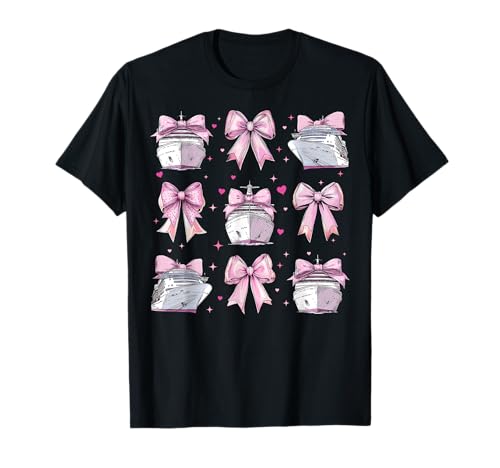 Kreuzfahrt, Urlaub, Mädchen, Coquette Bow, Mama, Mama T-Shirt von Womens Pink Coquette Bow Cruising Cruise Gifts