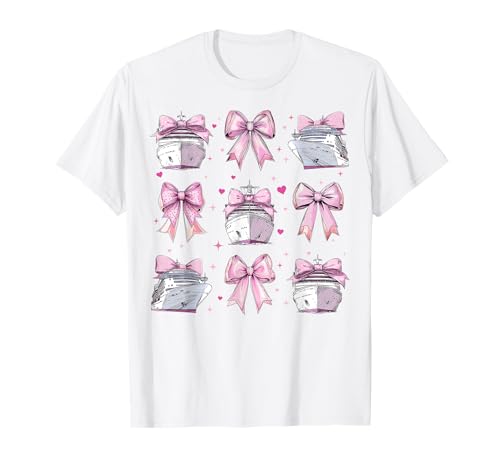 Kreuzfahrt, Urlaub, Mädchen, Coquette Bow, Mama, Mama T-Shirt von Womens Pink Coquette Bow Cruising Cruise Gifts