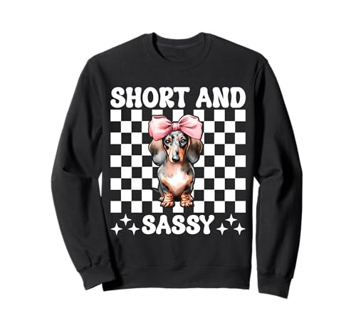 Dackel Doxie Dackel Girl Mom Coquette Short and Sassy Sweatshirt von Womens Pink Coquette Bow Dachshund Dog Gifts
