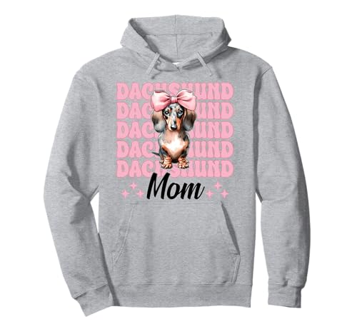 Dackel Mama Dackel Mama Doxie Muttertag Kokette Schleife Pullover Hoodie Dackel Mama Dackel Mama Doxie Muttertag Kokette Schleife Pullover Hoodie von Womens Pink Coquette Bow Dachshund Dog Gifts