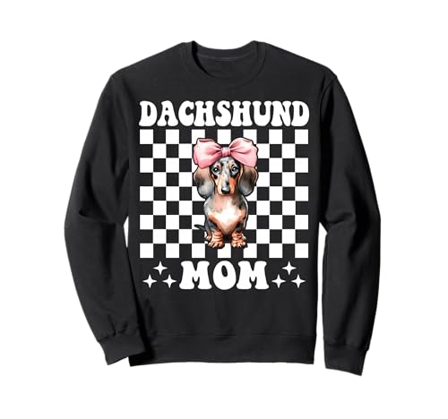 Dackel Mama Dackel Mama Doxie Muttertag Kokette Schleife Sweatshirt Dackel Mama Dackel Mama Doxie Muttertag Kokette Schleife Sweatshirt von Womens Pink Coquette Bow Dachshund Dog Gifts