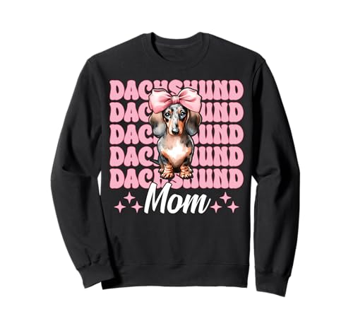Dackel Mama Dackel Mama Doxie Muttertag Kokette Schleife Sweatshirt Dackel Mama Dackel Mama Doxie Muttertag Kokette Schleife Sweatshirt von Womens Pink Coquette Bow Dachshund Dog Gifts