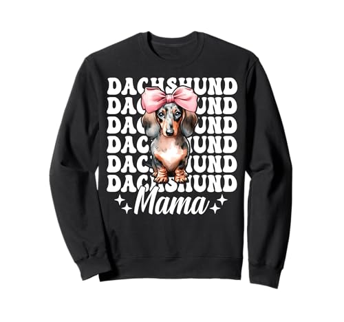 Dackel Mama Dackel Mama Doxie Muttertag Kokette Schleife Sweatshirt von Womens Pink Coquette Bow Dachshund Dog Gifts