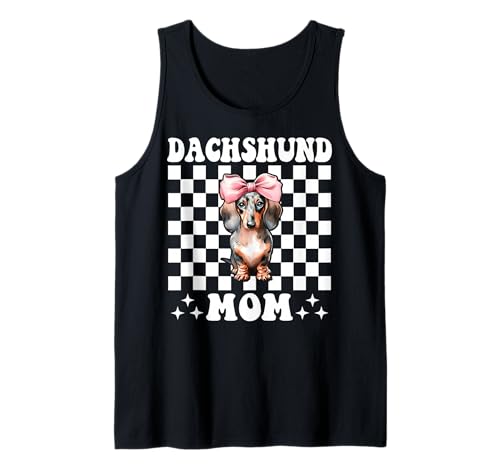 Dackel Mama Dackel Mama Doxie Muttertag Kokette Schleife Tank Top Dackel Mama Dackel Mama Doxie Muttertag Kokette Schleife Tank Top von Womens Pink Coquette Bow Dachshund Dog Gifts