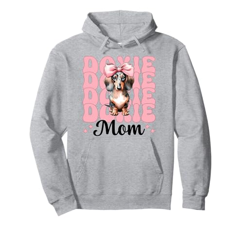 Doxie Mom Dackel Mama Hund Muttertag Kokette Schleife Pullover Hoodie von Womens Pink Coquette Bow Dachshund Dog Gifts