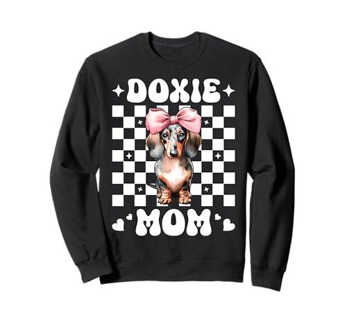 Doxie Mom Dackel Mama Hund Muttertag Kokette Schleife Sweatshirt von Womens Pink Coquette Bow Dachshund Dog Gifts