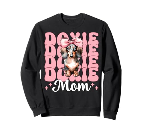 Doxie Mom Dackel Mama Hund Muttertag Kokette Schleife Sweatshirt von Womens Pink Coquette Bow Dachshund Dog Gifts