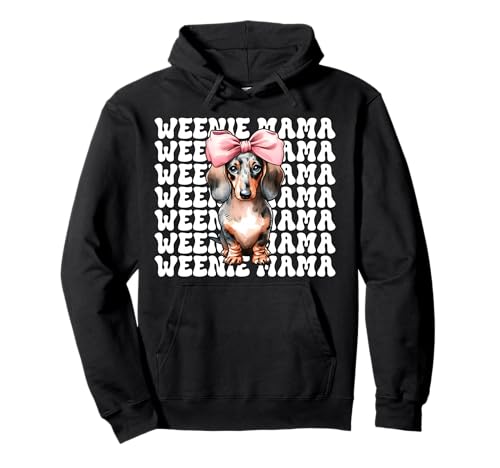 Weenie Mama Dackel Mom Doxie Muttertag Kokette Schleife Pullover Hoodie Weenie Mama Dackel Mom Doxie Muttertag Kokette Schleife Pullover Hoodie von Womens Pink Coquette Bow Dachshund Dog Gifts
