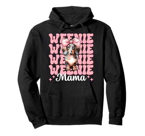 Weenie Mama Dackel Mom Doxie Muttertag Kokette Schleife Pullover Hoodie Weenie Mama Dackel Mom Doxie Muttertag Kokette Schleife Pullover Hoodie von Womens Pink Coquette Bow Dachshund Dog Gifts