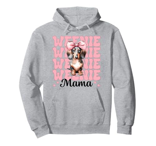Weenie Mama Dackel Mom Doxie Muttertag Kokette Schleife Pullover Hoodie von Womens Pink Coquette Bow Dachshund Dog Gifts