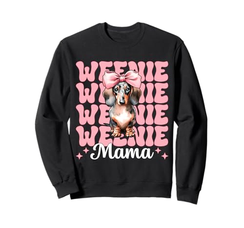 Weenie Mama Dackel Mom Doxie Muttertag Kokette Schleife Sweatshirt Weenie Mama Dackel Mom Doxie Muttertag Kokette Schleife Sweatshirt von Womens Pink Coquette Bow Dachshund Dog Gifts