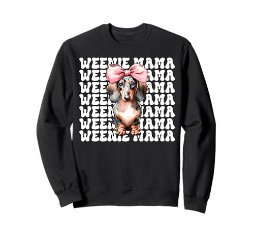 Weenie Mama Dackel Mom Doxie Muttertag Kokette Schleife Sweatshirt von Womens Pink Coquette Bow Dachshund Dog Gifts
